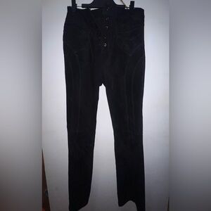 Fashion Nova Black Suede Trousers